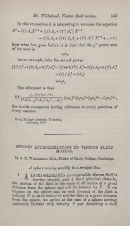 Second approximations to viscous fluid motion.