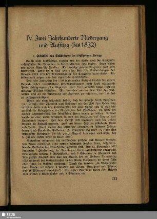 IV. Zwei Jahrhunderte Niedergang und Aufstieg (bis 1832)