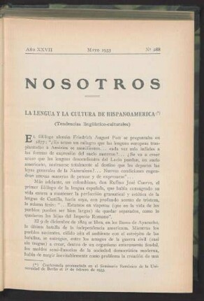 La lengua y la cultura de hispanoamérica : (Tendencias lingüístico-culturales)