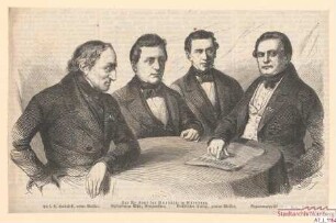 Karl Alexander Heideloff im Kreis der Vorstandsmitglieder der Bauhütte Nürnberg