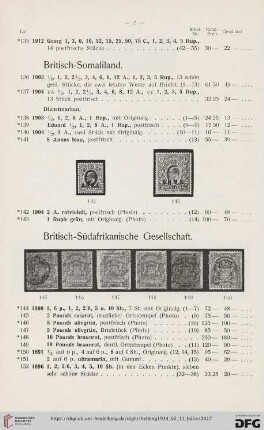 Britisch-Südafrikanische Gesellschaft (Nr. 144-160)
