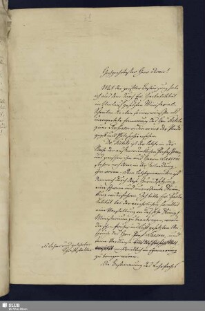 7b: Brief A. W. Schlegels an G. W. Freytag; undatiert.