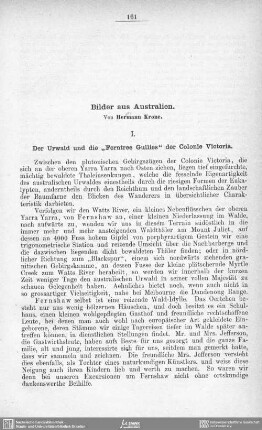 Bilder aus Australien : I. Der Urwald und die "Ferntree Gullies" der Colonie Victoria. II. Uebersicht der in der Colonie Victoria und einigen angrenzenden Theilen Australiens vorkommenden Farn-Flora