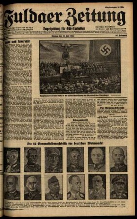 Ausgabe vom Montag, den 22. Juli 1940.