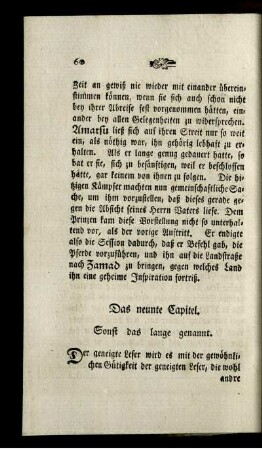 Das neunte Capitel. Sonst das lange genannt.