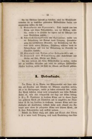 I. Bodenkunde
