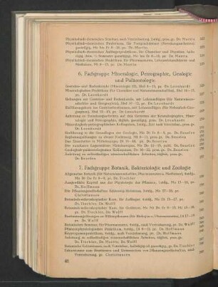 6. Fachgruppe Mineralogie, Petrographie, Geologie und Paläontologie