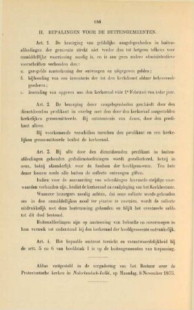II. Bepalingen voor de buitengemeenten