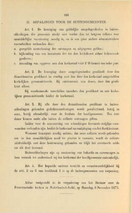 II. Bepalingen voor de buitengemeenten