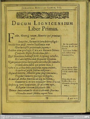 Ducum Lignicensium Liber Primus