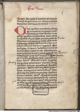 Barlaam et Josaphat : mit Gebet 'Conversus ad te ...'
