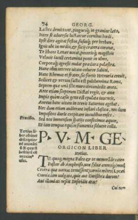 P. V. M. Georgicon Liber tertius.