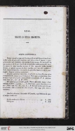 XXXI. Seguita lo stesso argomento
