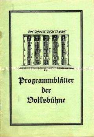 Programmheft der Volksbühne Berlin, Heft 5/1927