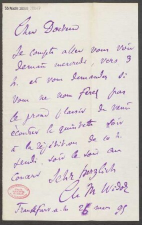Brief an Ludwig Strecker  und B. Schott's Söhne : 27.03.1895