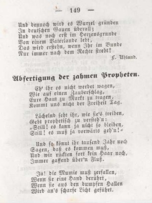 Abfertigung der zahmen Propheten