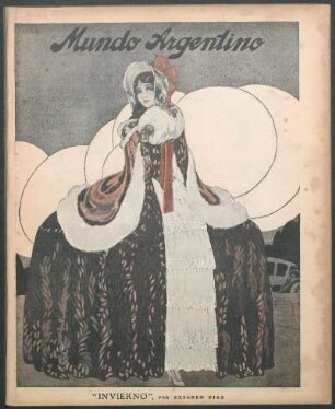 "Invierno" : [Ilustración por la portada de la revista "Mundo Argentino", 14.1924, núm. 701 por Cesáreo Díaz]