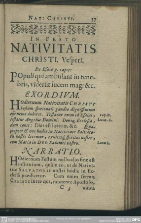 In Festo Nativitatis Christi. Vesperi