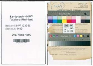 Entnazifizierung Hans Harry Ditz , geb. 19.08.1893 (Justizangestellter)