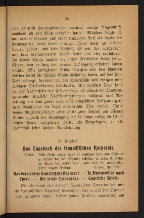 95-103, 6. Kapitel: Das Tagebuch eines französischen Korporals