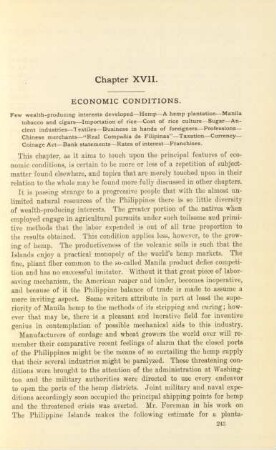 Chapter XVII. Economic conditions