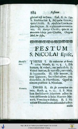 Festum S. Nicolae Episc.