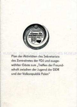 Programmheft zum "Treffen der Freundschaft zwischen der Jugend der DDR und der Volksrepublik Polen" 1977