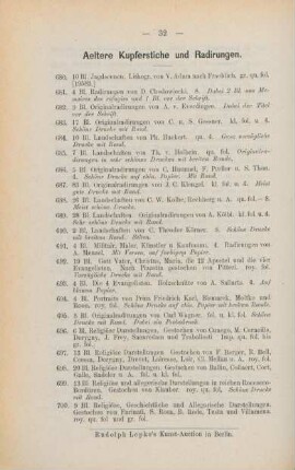 Aeltere Kupferstiche und Radirungen