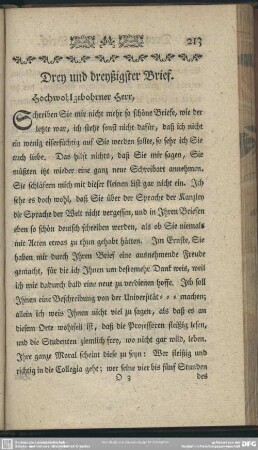 Drey und dreyßigster Brief