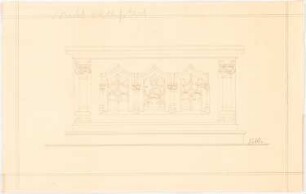 Grabdenkmäler, Altäre und Kirchendetails: Vorderansicht eines Altars ? 1:10