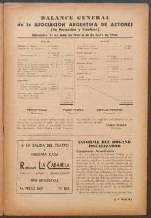 Informe del órgano fiscalizador : Compañeros Asambleístas: