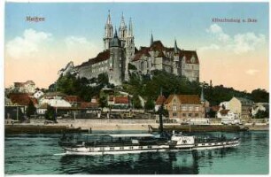 Meißen. Albrechtsburg u. Dom - Elbe m. Dampfer Kronprinz