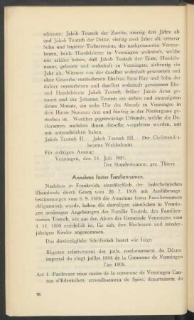 Annahme fester Familiennamen