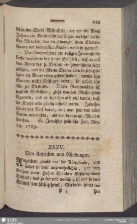 XXXV. Von Anzeichen und Ahndungen