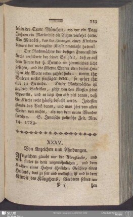 XXXV. Von Anzeichen und Ahndungen