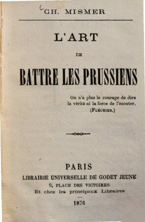 L'art de battre les Prussiens