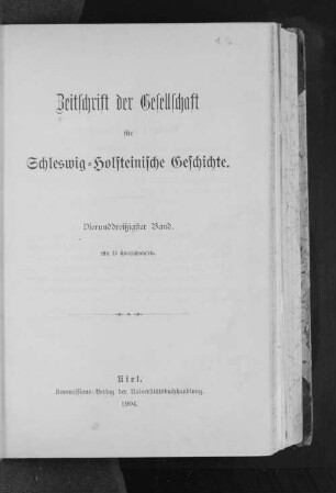 34.1904: Zeitschrift der Gesellschaft für Schleswig-Holsteinische Geschichte