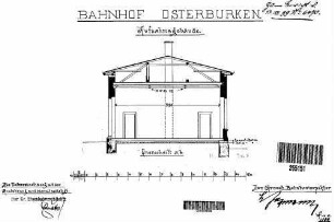 Osterburken: Empfangsgebäude Aufnahmegebäude Querschnitt