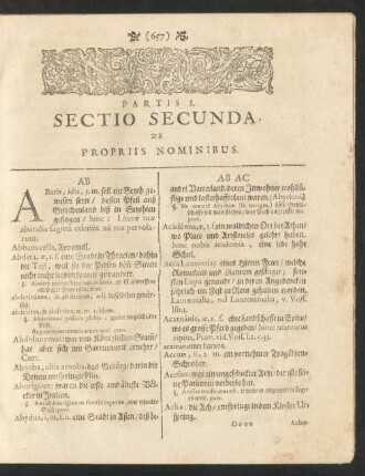 Partis I. Sectio Secunda, De Propriis Nominibus.