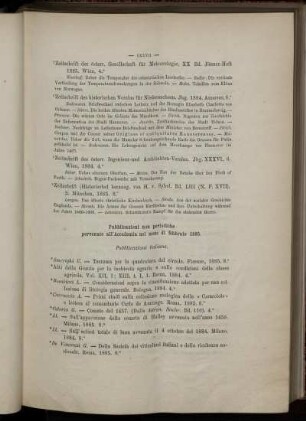Pubblicazioni non periodiche pervenute all' Accademia nel mese di febbraio 1885.