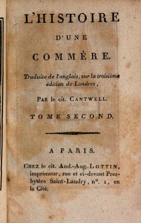 L' Histoire d'une commère, Tome second