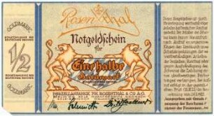 Geldschein / Notgeld, 1/2 Goldmark, 1923