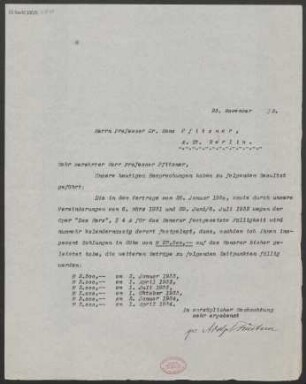 Brief an Hans Pfitzner : 23.11.1932