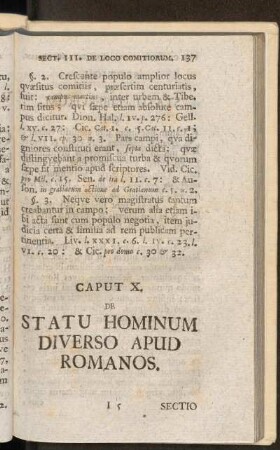 Caput X. De Statu Hominum Diverso Apud Romanos