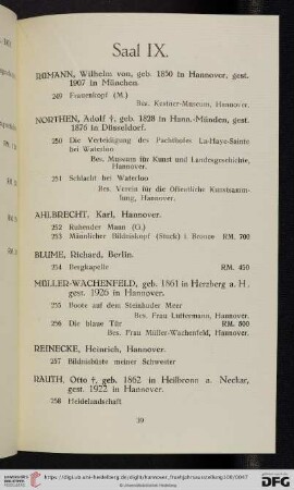 Saal IX (Nr. 249 - 273)