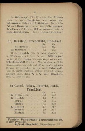6) Cassel, Bebra, Hünfeld, Fulda, Frankfurt