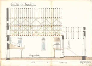 Dolmetsch, Heinrich; Lustnau; Ev. Pfarrkirche, Restaurierung - Alter Zustand - Nordseite (Längsschnitt)