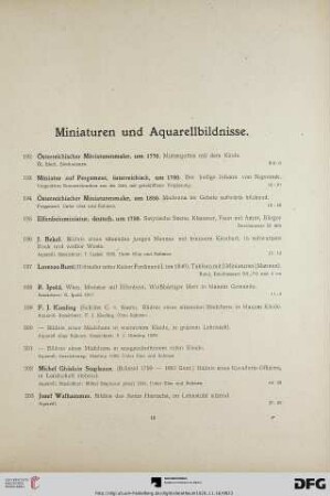 Miniaturen und Aquarellbildnisse (Nr. 192-214)