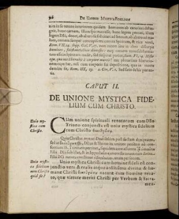 Caput II. De Unione Mystica Fidelium Cum Christo.
