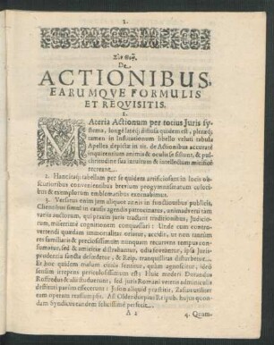 De Actionibus Earumque Formulis Et Requisitis.